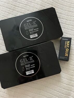 2 boxes Aprés GEL-X Nail Extensions 1000 pieces + soak off nail glue